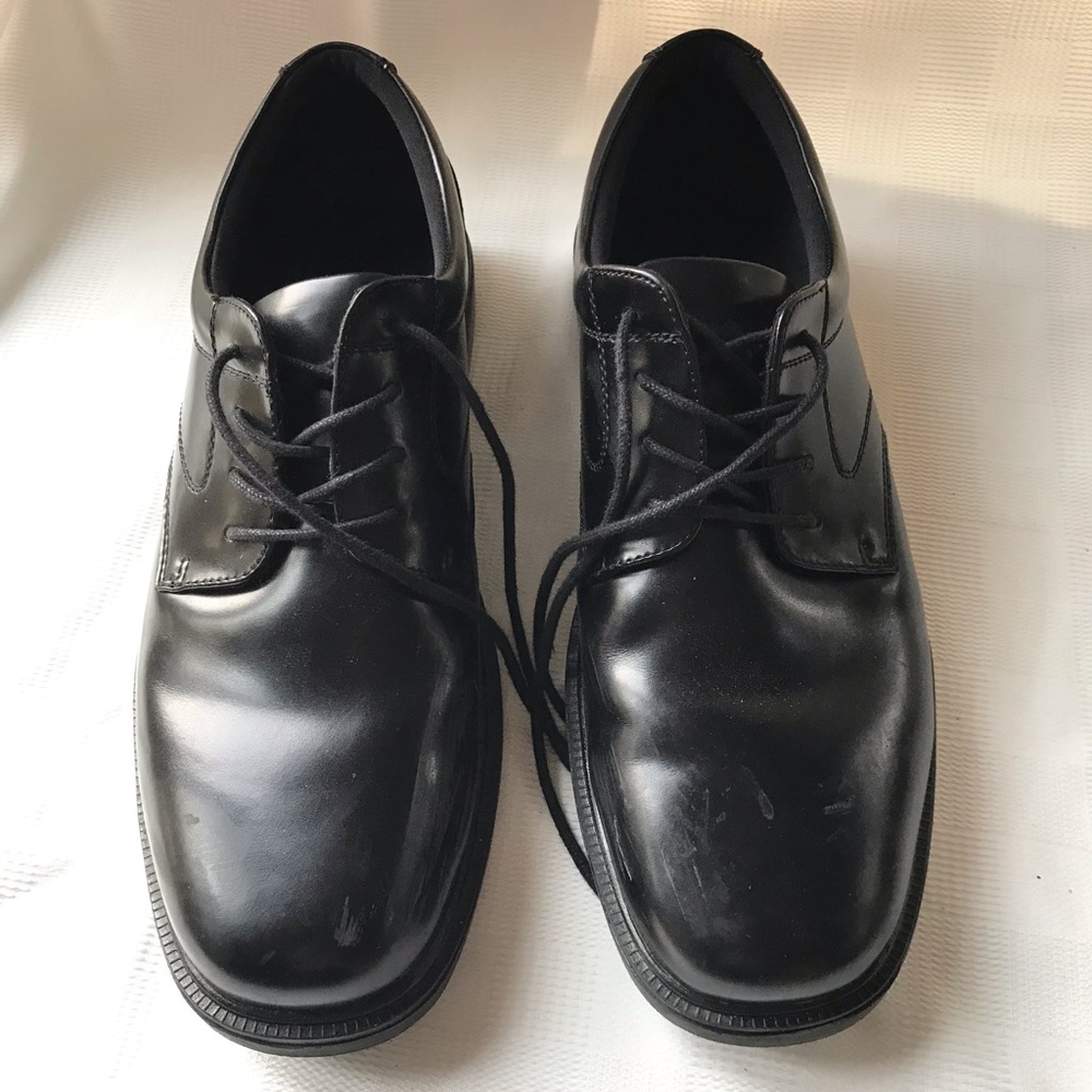MEN'S NUNN BUSH SHERMAN SLIP-RESISTANT OXFORDS-BLACK